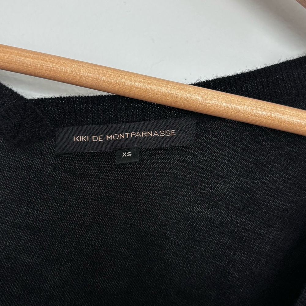 Kiki de Montparnasse Black 100% Cashmere V-neck Boyfriend Luxe Sweater Size XS - Picture 9 of 14